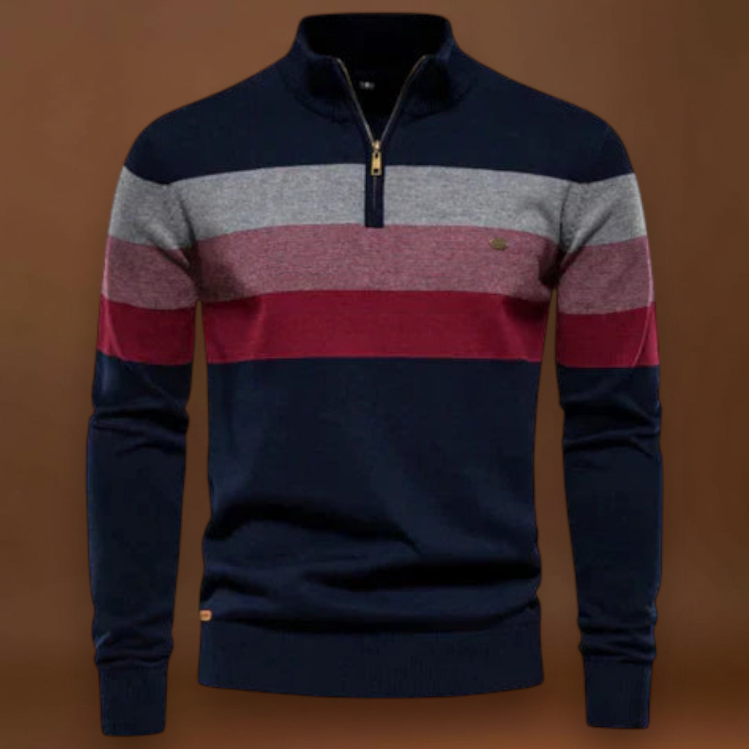 Sebastião | Suéter Listras Retro Malha Aconchegante