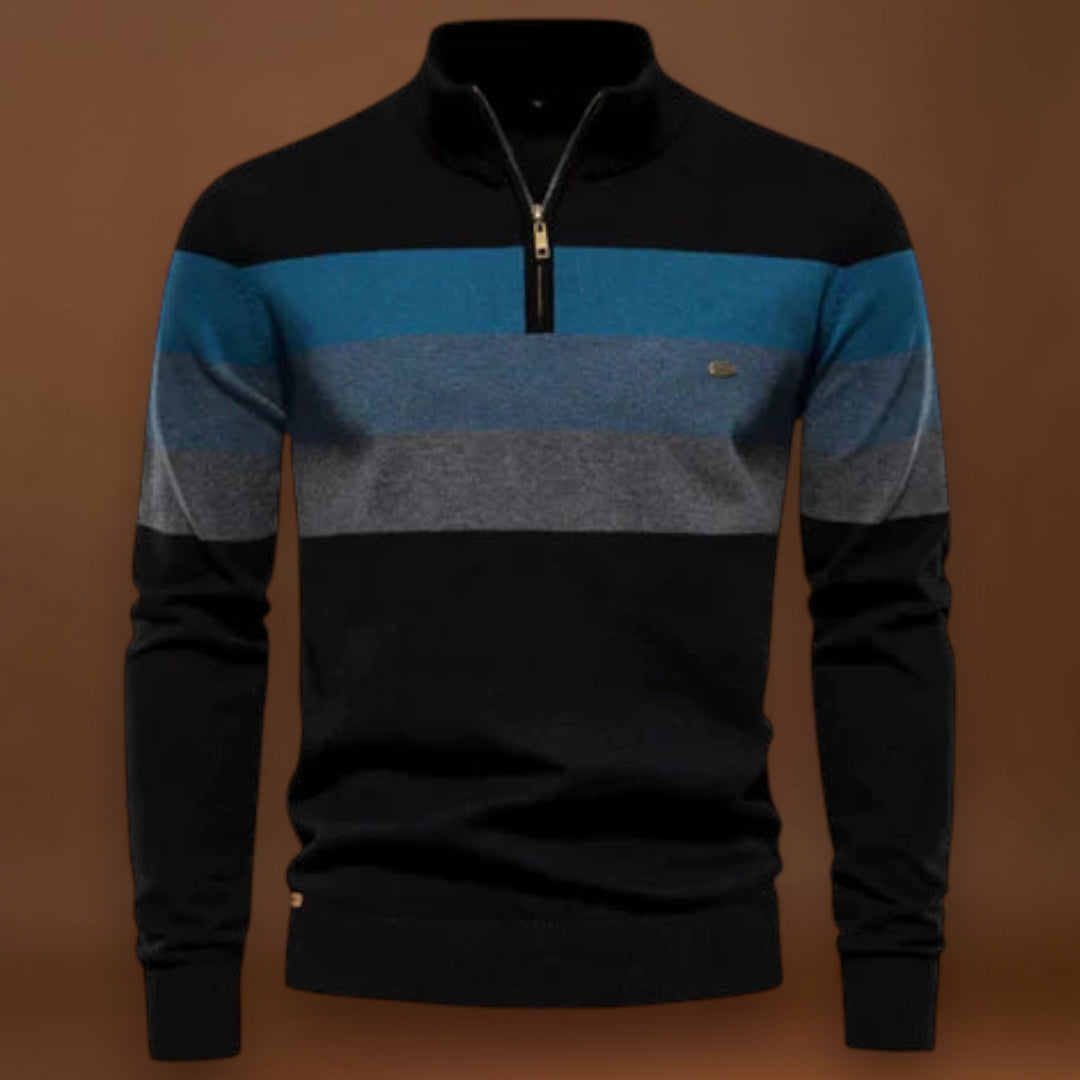 Sebastião | Suéter Listras Retro Malha Aconchegante