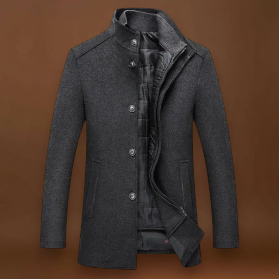 Trench Coat - Mistura de Fibra Cardada, Forma Slim e Resistência ao Vento