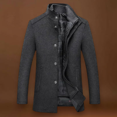 Trench Coat - Mistura de Fibra Cardada, Forma Slim e Resistência ao Vento