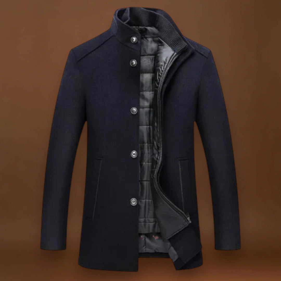 Trench Coat - Mistura de Fibra Cardada, Forma Slim e Resistência ao Vento