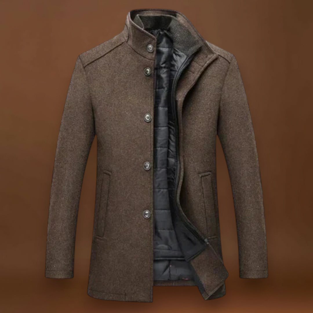 Trench Coat - Mistura de Fibra Cardada, Forma Slim e Resistência ao Vento