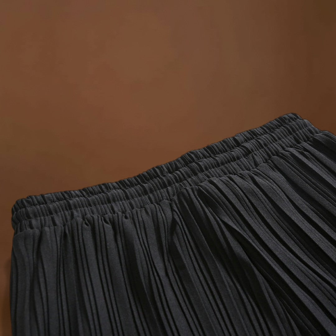 Calças - Frente Plissada e Corte Relaxado para Movimento Fácil