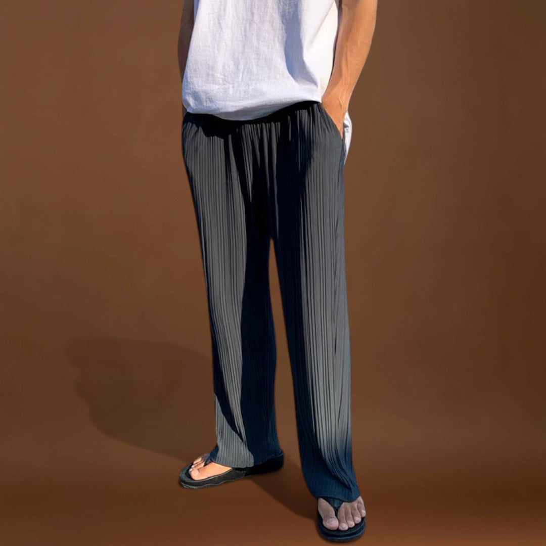 Calças - Frente Plissada e Corte Relaxado para Movimento Fácil