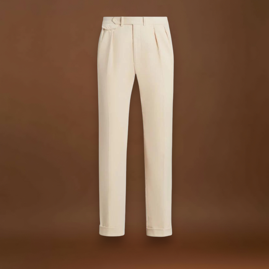 Calças - Corte Reto em Mistura Macia e Cintura Confortável