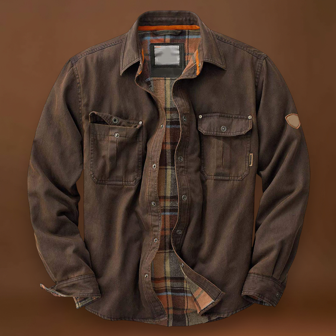 Casaco Trucker – Mistura de Tecido Cera e Resistente à Chuva Leve