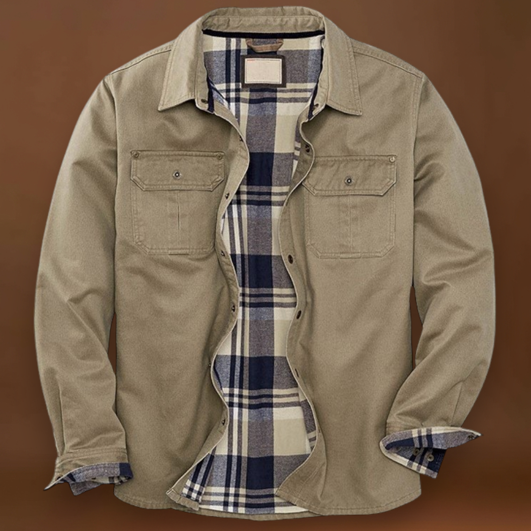 Casaco Trucker – Mistura de Tecido Cera e Resistente à Chuva Leve