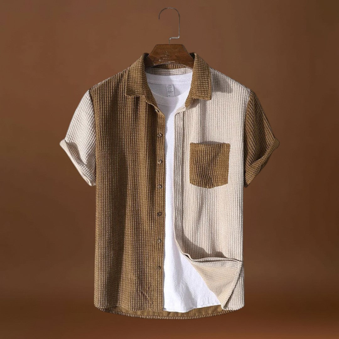 Conjunto de Duas Peças – Camisa de Waffle e Calções com Corda