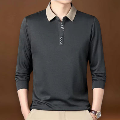 António – Polo Casual de Manga Comprida para Negócios