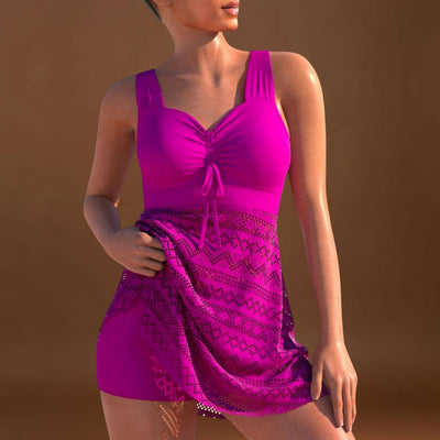 Andreia - Conjunto de fato de banho de duas peças com saia