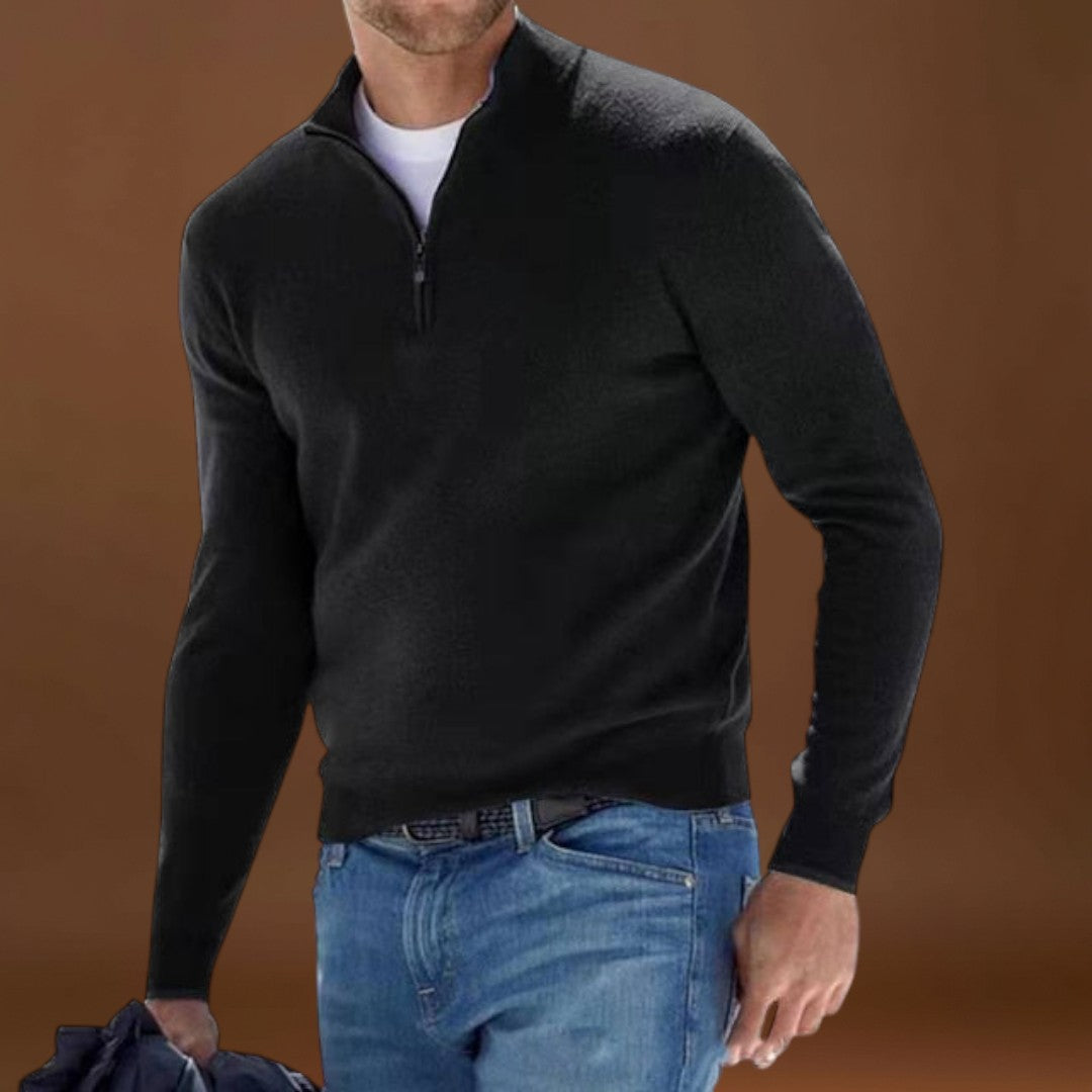 António Augusto | Suéter de Malha Zíper Confortável