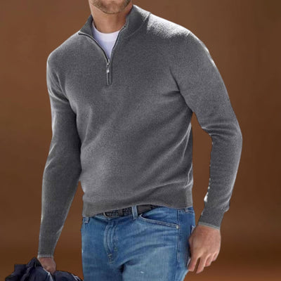 António Augusto | Suéter de Malha Zíper Confortável