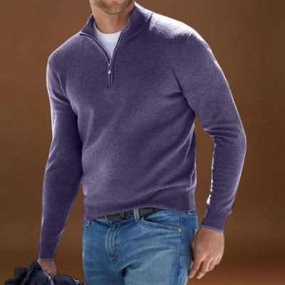 António Augusto | Suéter de Malha Zíper Confortável
