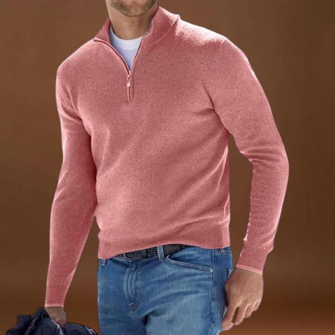 António Augusto | Suéter de Malha Zíper Confortável