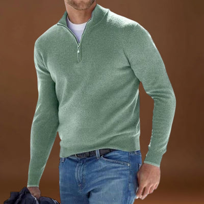António Augusto | Suéter de Malha Zíper Confortável