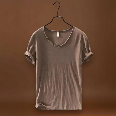 T-Shirt de Decote em V – Mistura Leve e Ajuste Respirável