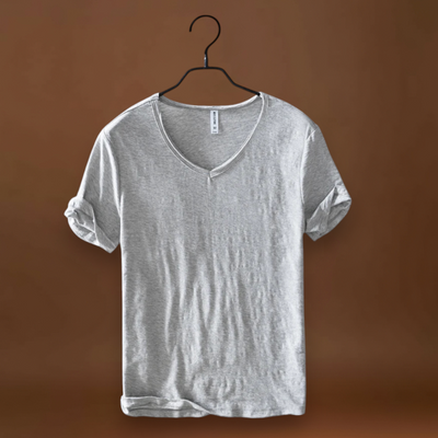 T-Shirt de Decote em V – Mistura Leve e Ajuste Respirável