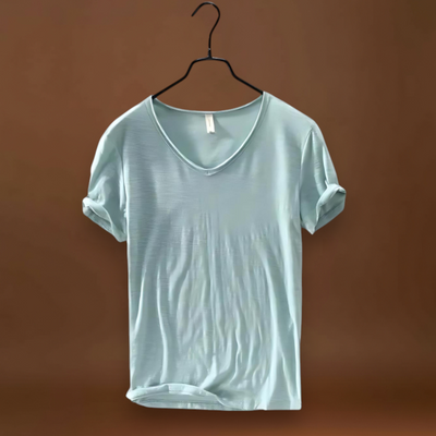 T-Shirt de Decote em V – Mistura Leve e Ajuste Respirável