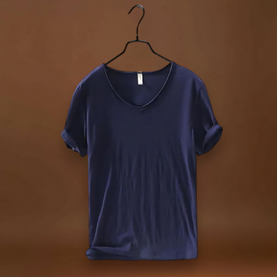 T-Shirt de Decote em V – Mistura Leve e Ajuste Respirável