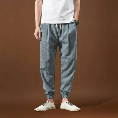 Yoko - Calças japonesas confortáveis Azul claro