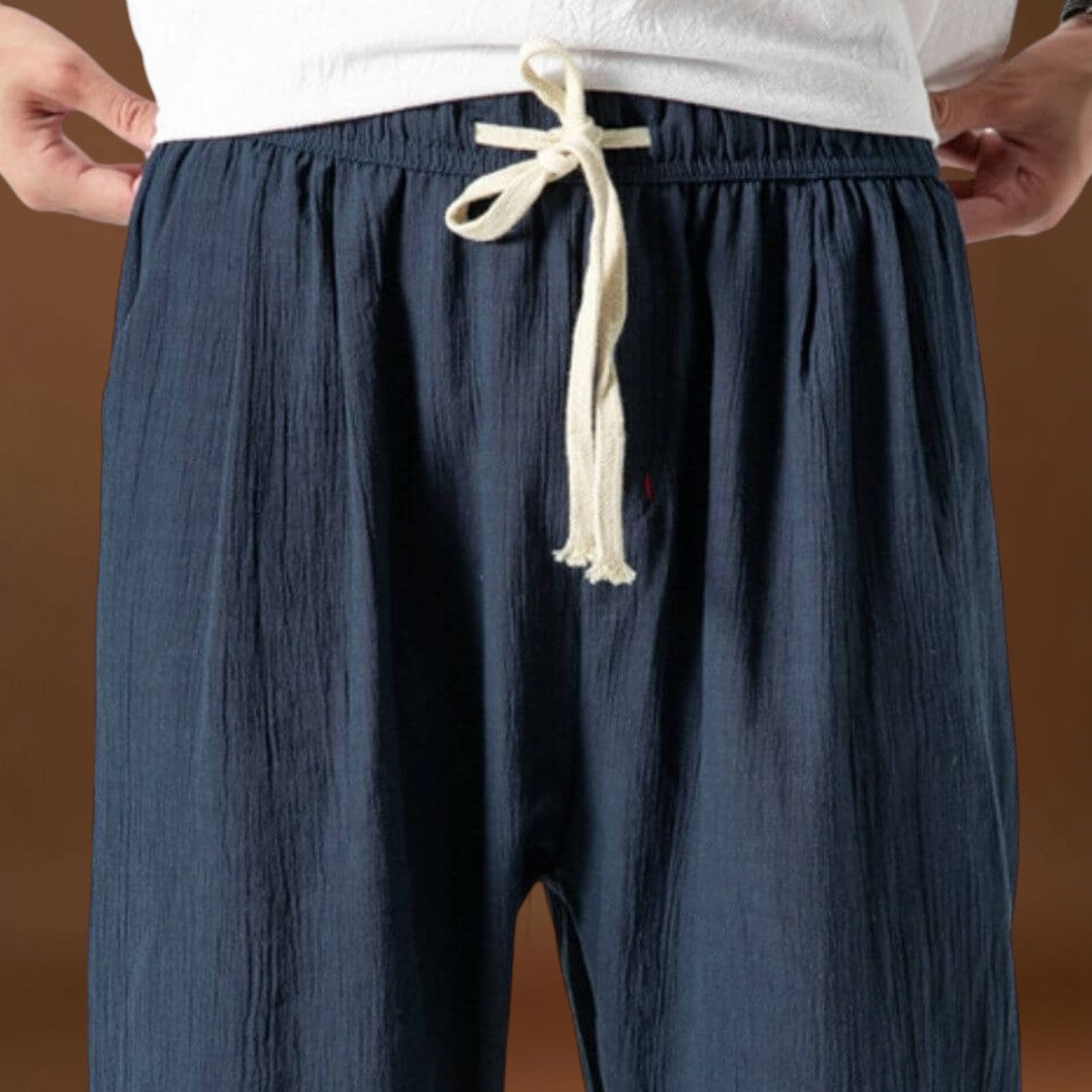 Yoko - Calças japonesas confortáveis Preto