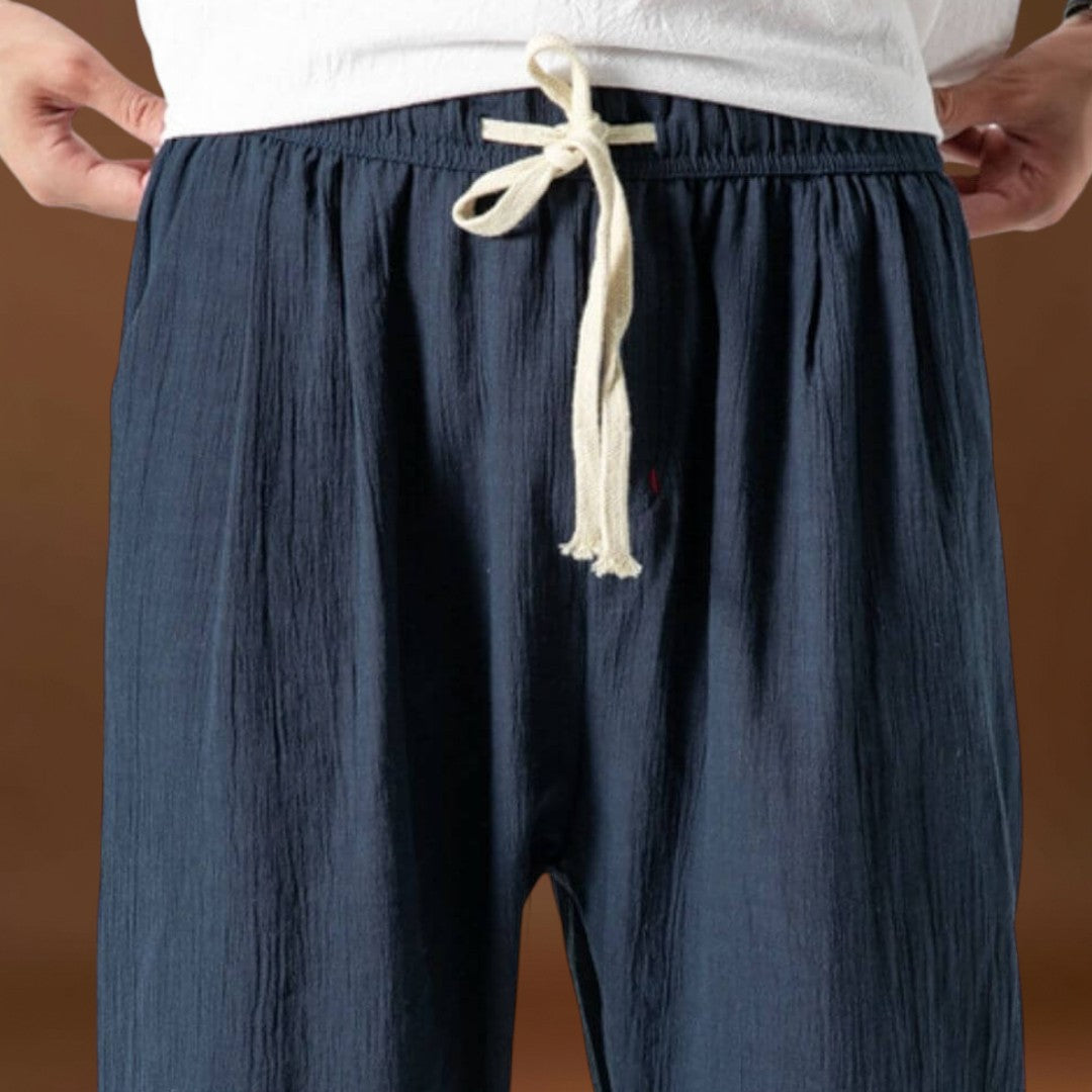 Yoko - Calças japonesas confortáveis Azul claro