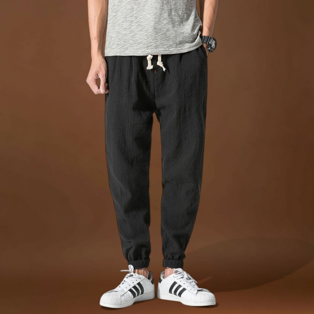 Yoko - Calças japonesas confortáveis Preto