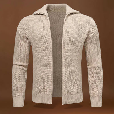 Cardigã com Zíper - Painel em Malha Macia e Zíper de Dupla Direção