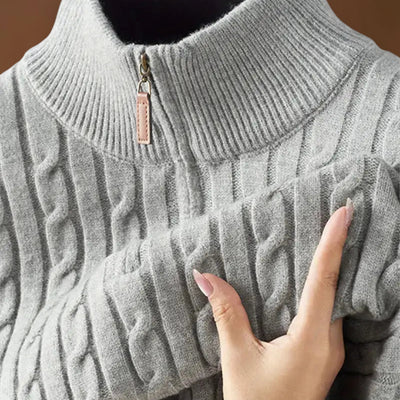 Miguel | Suéter com Zíper TecidoMisturadoUltra Suave