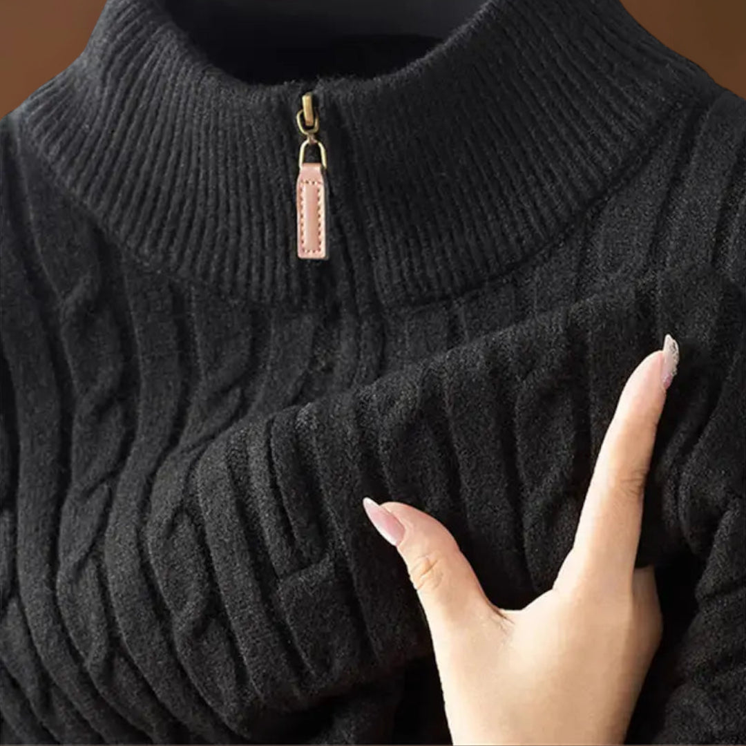 Miguel | Suéter com Zíper TecidoMisturadoUltra Suave