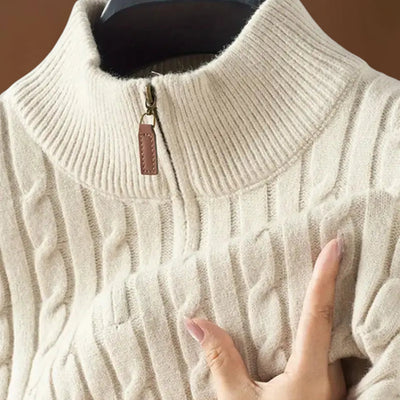 Miguel | Suéter com Zíper TecidoMisturadoUltra Suave