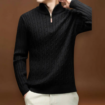 Miguel | Suéter com Zíper TecidoMisturadoUltra Suave