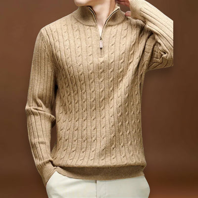 Miguel | Suéter com Zíper TecidoMisturadoUltra Suave