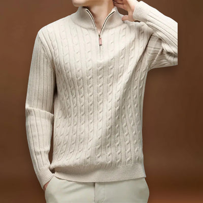 Miguel | Suéter com Zíper TecidoMisturadoUltra Suave