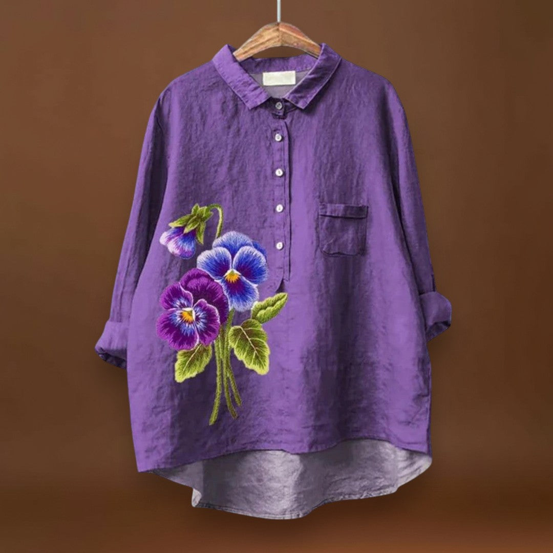 Flora - Camisa de linho de algodão