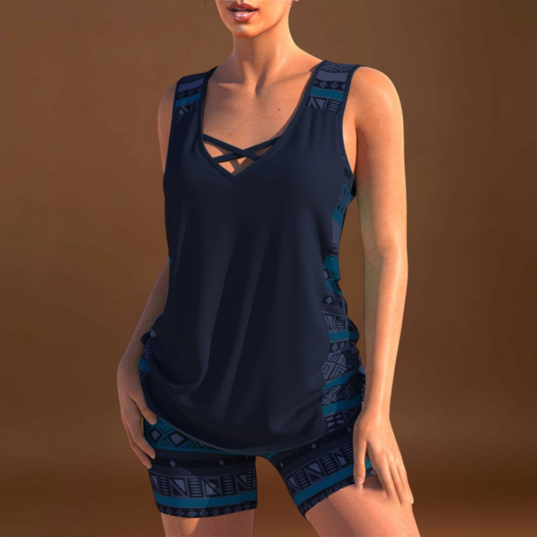 Márcia - Tankini com estampado geométrico