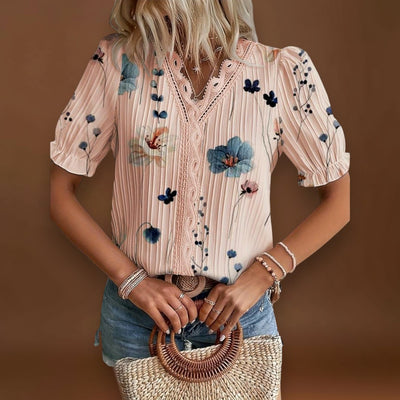 Bruna - Blusa elegante com um decote pontiagudo