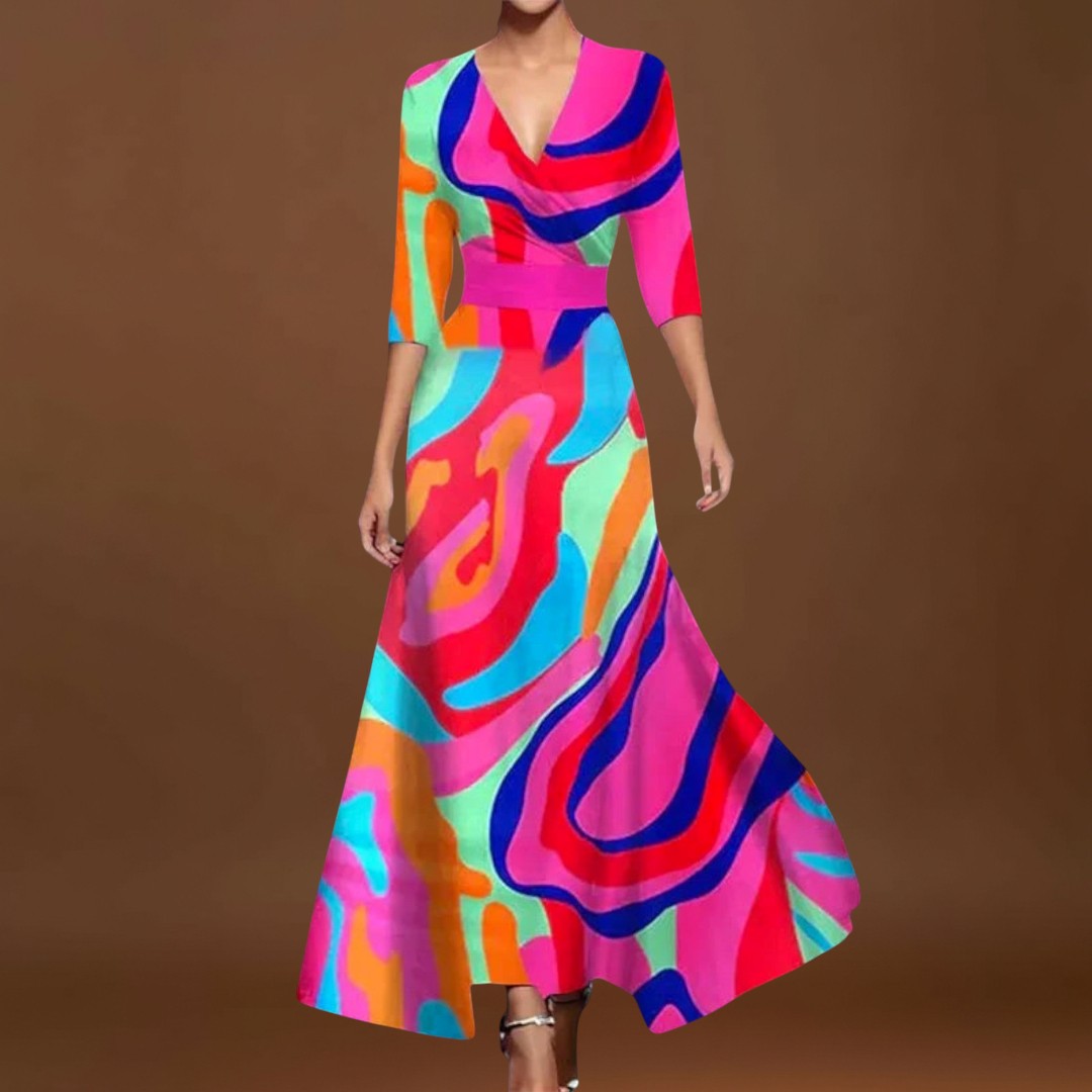 Inês - Vestido de senhora com manga elegante