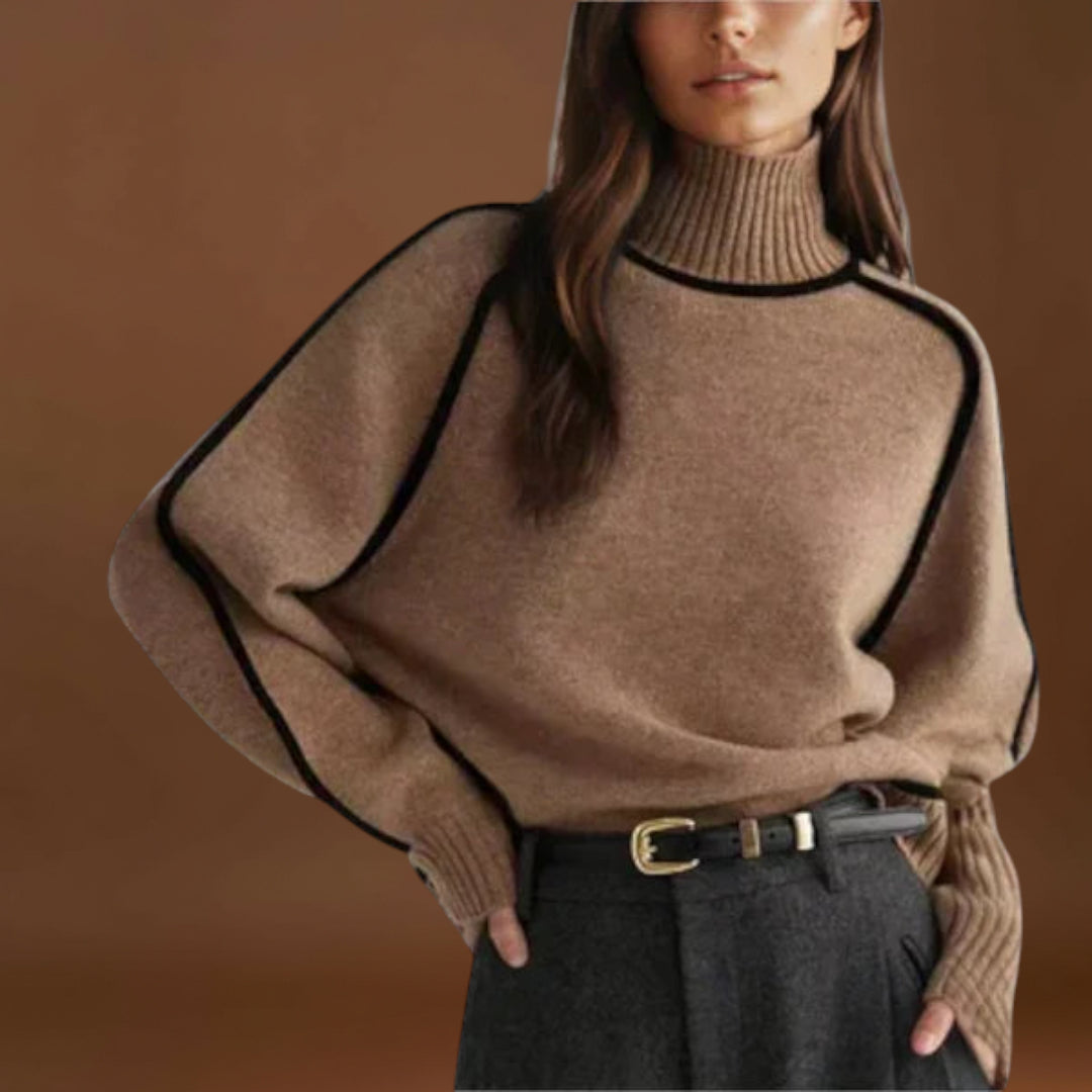 Emilia - Suéter com decote alto suave e elegante