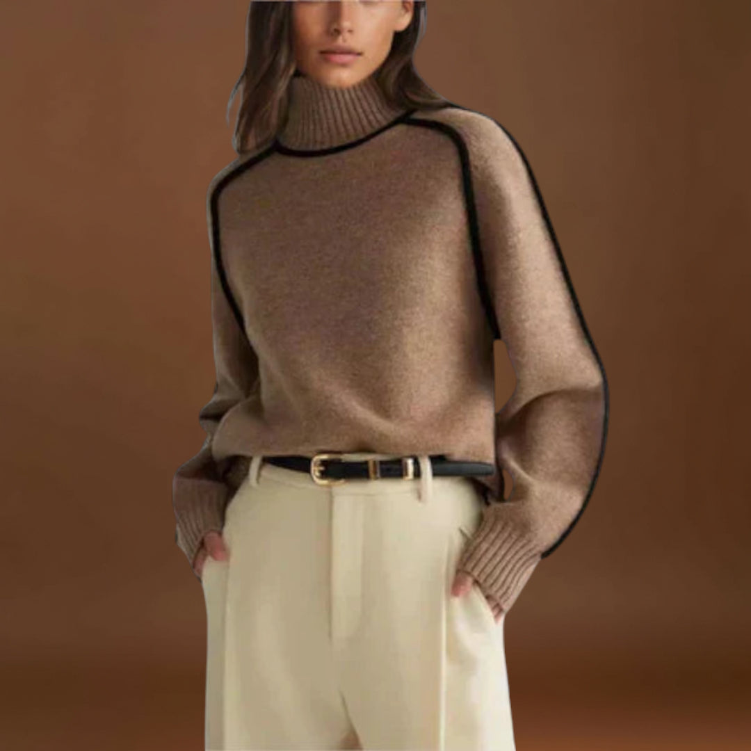 Emilia - Suéter com decote alto suave e elegante