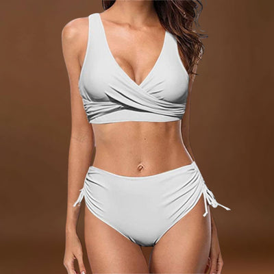 Helena - Biquíni Cintura Alta com Top Cruzado