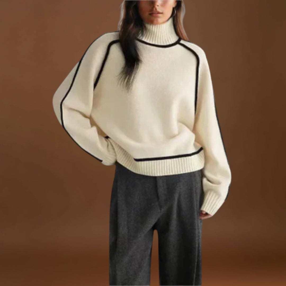 Emilia - Suéter com decote alto suave e elegante