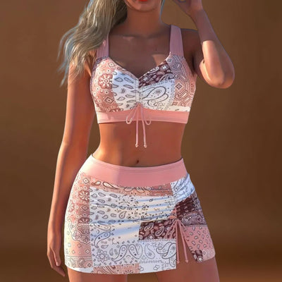 Sílvia - Biquíni com saia e laço