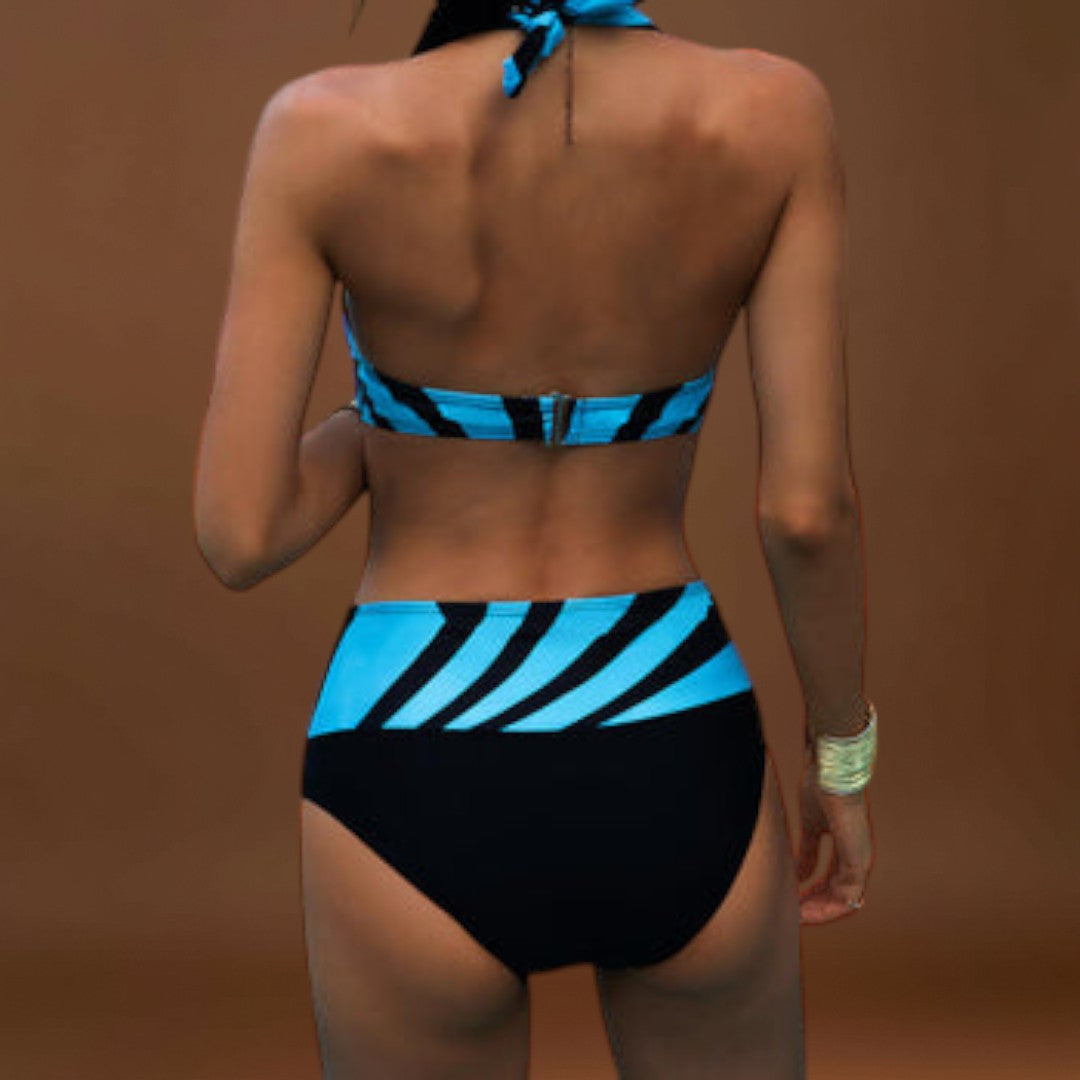 Clara - Fato de banho de duas peças às riscas