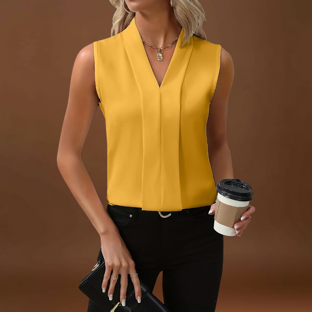 Julia - Blusa sem mangas com decote em V