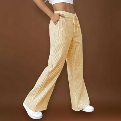 Maria - Calças largas confortáveis com detalhes elegantes