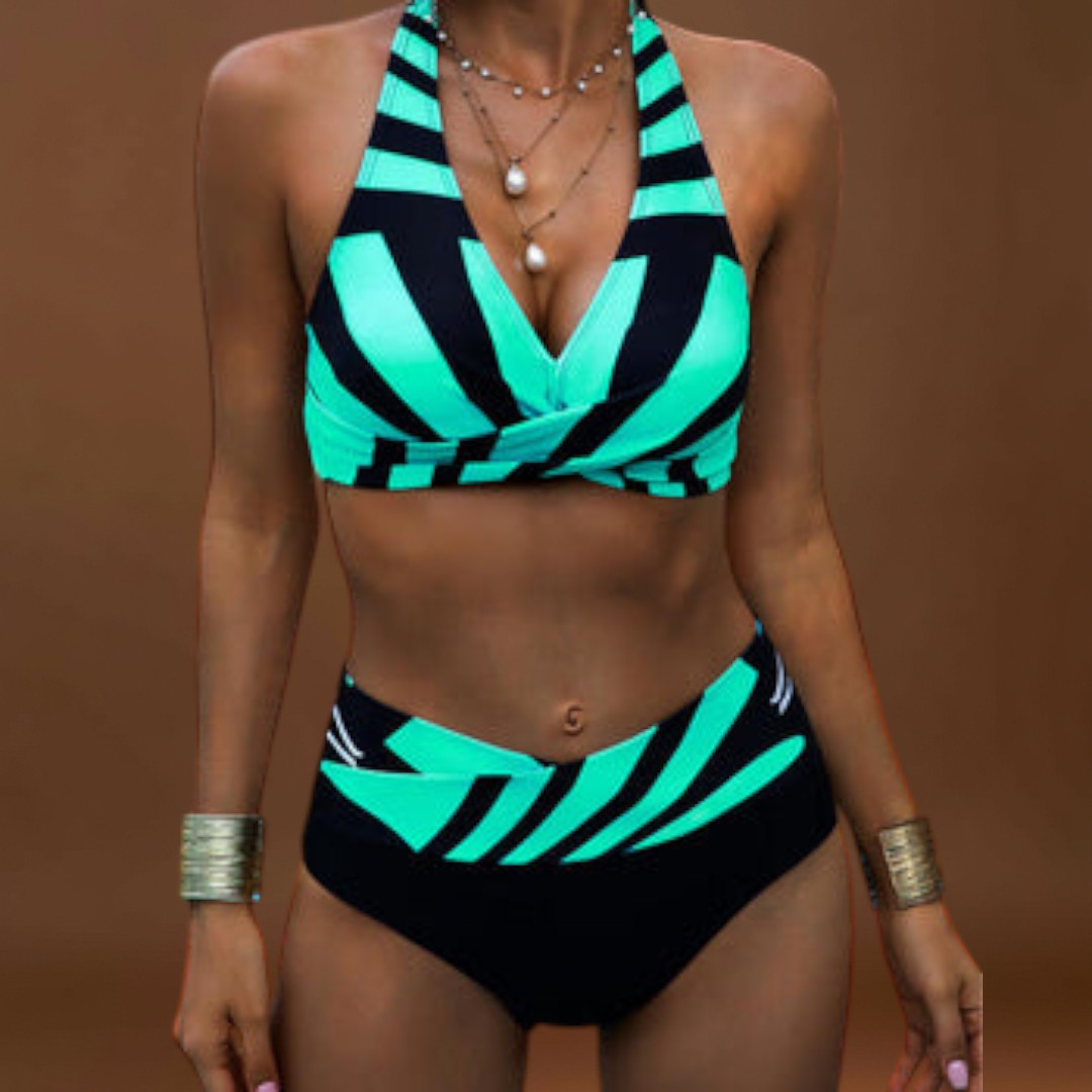 Clara - Fato de banho de duas peças às riscas