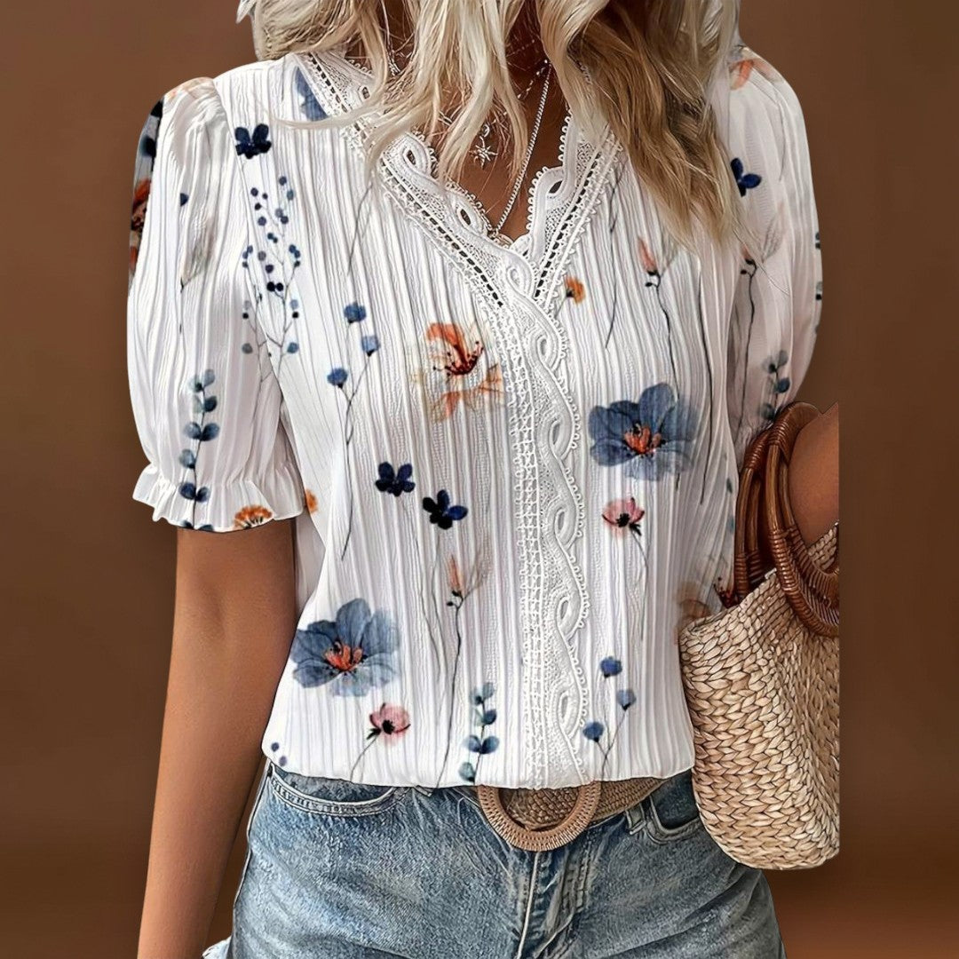 Bruna - Blusa elegante com um decote pontiagudo