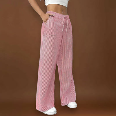 Maria - Calças largas confortáveis com detalhes elegantes