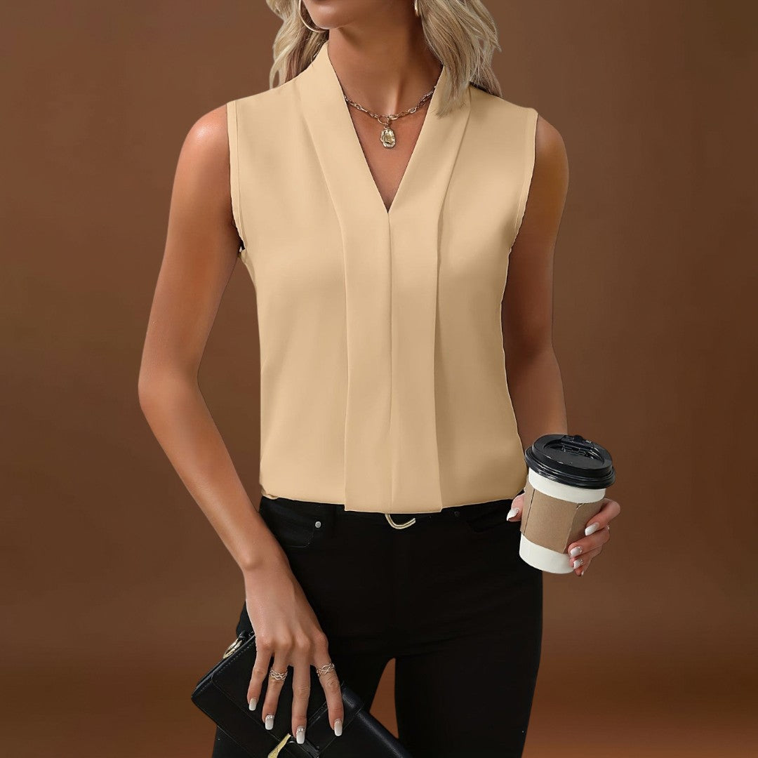 Julia - Blusa sem mangas com decote em V